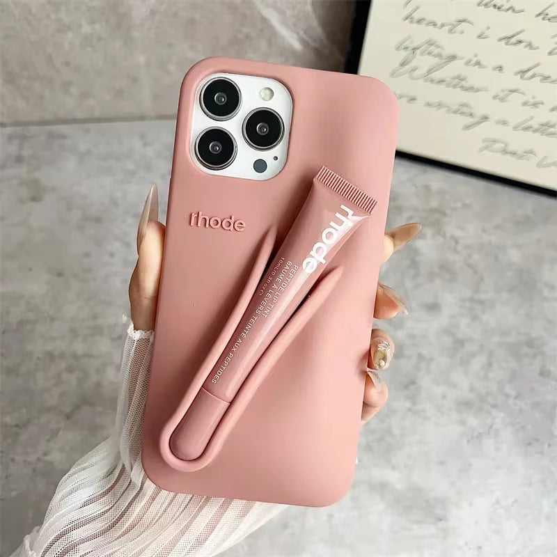 Hot Brand Lemontini Phone Case for Iphone 11 12 13 14 15 16 Pro Max plus 17 Air Makeup Lip Gloss Silicone Cover with Lip Glaze