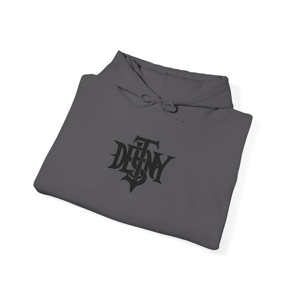 Destiny Gothic Logo Hoodie | Minimal Black Script Chest Print