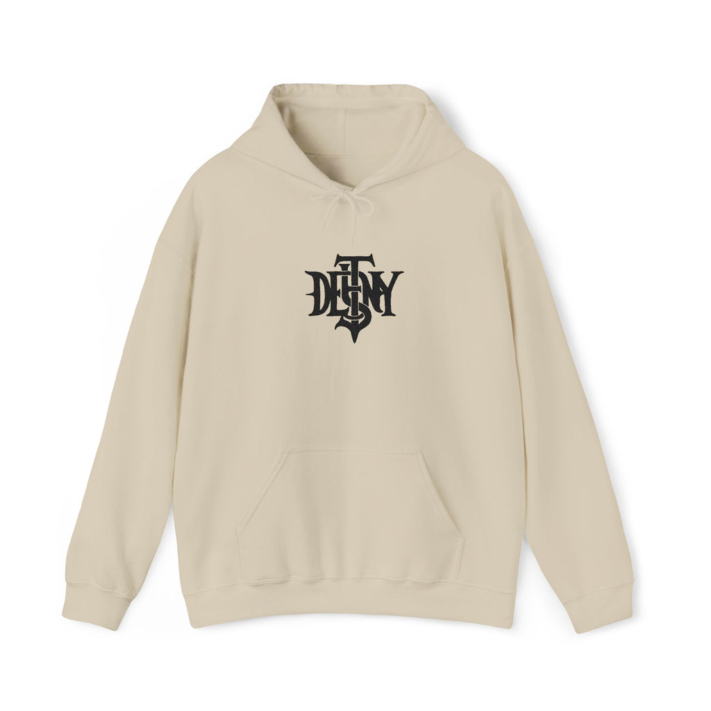 Destiny Gothic Logo Hoodie | Minimal Black Script Chest Print