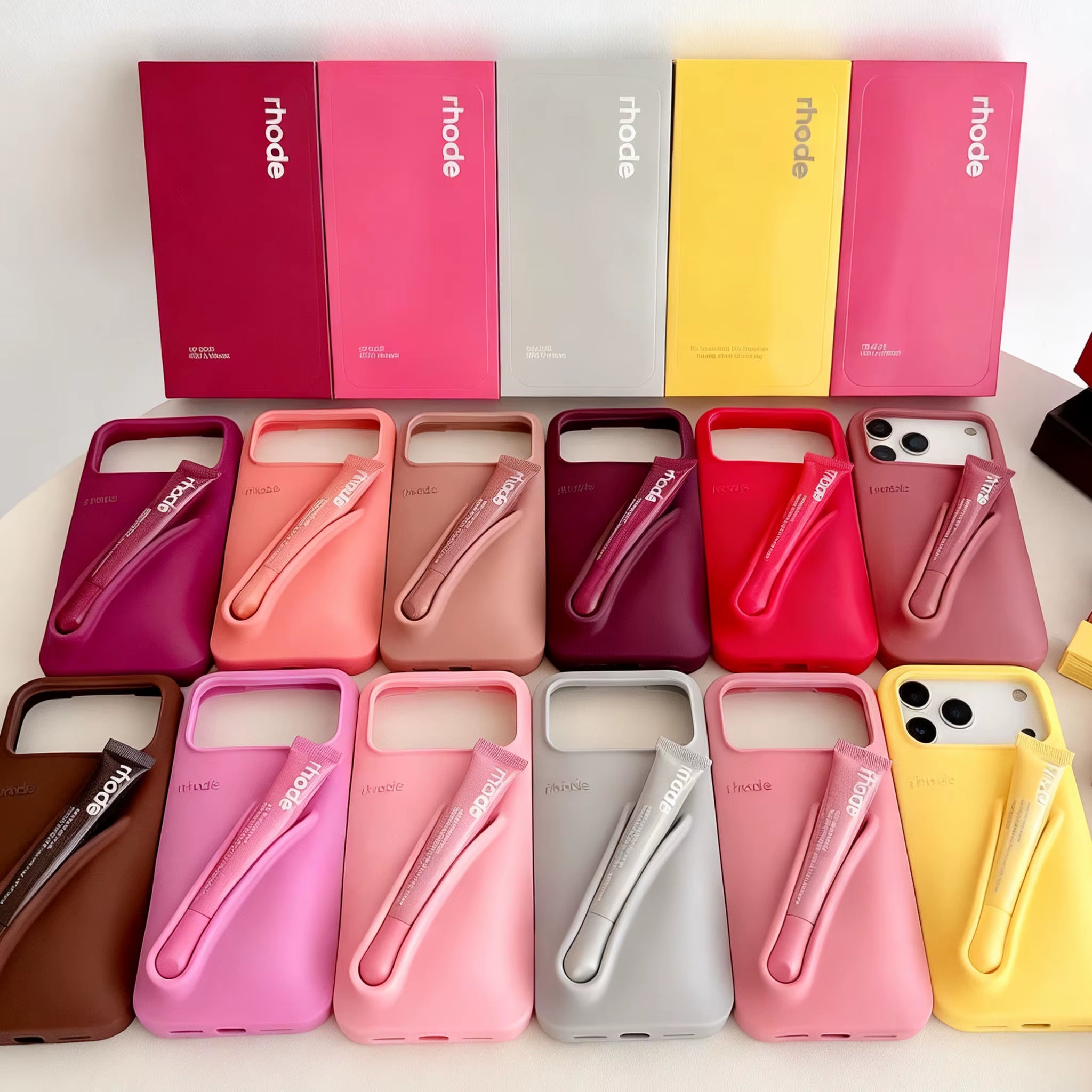 Hot Brand Lemontini Phone Case for Iphone 11 12 13 14 15 16 Pro Max plus 17 Air Makeup Lip Gloss Silicone Cover with Lip Glaze