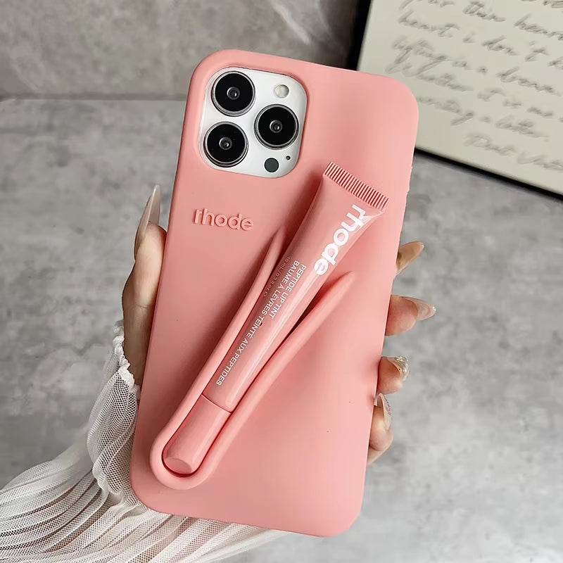 Hot Brand Lemontini Phone Case for Iphone 11 12 13 14 15 16 Pro Max plus 17 Air Makeup Lip Gloss Silicone Cover with Lip Glaze