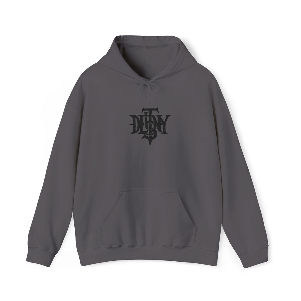Destiny Gothic Logo Hoodie | Minimal Black Script Chest Print