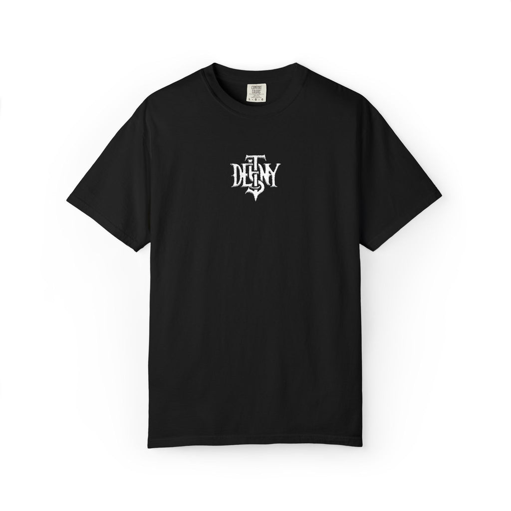 Destiny Gothic Logo T-shirt | Garment Dyed Charcoal
