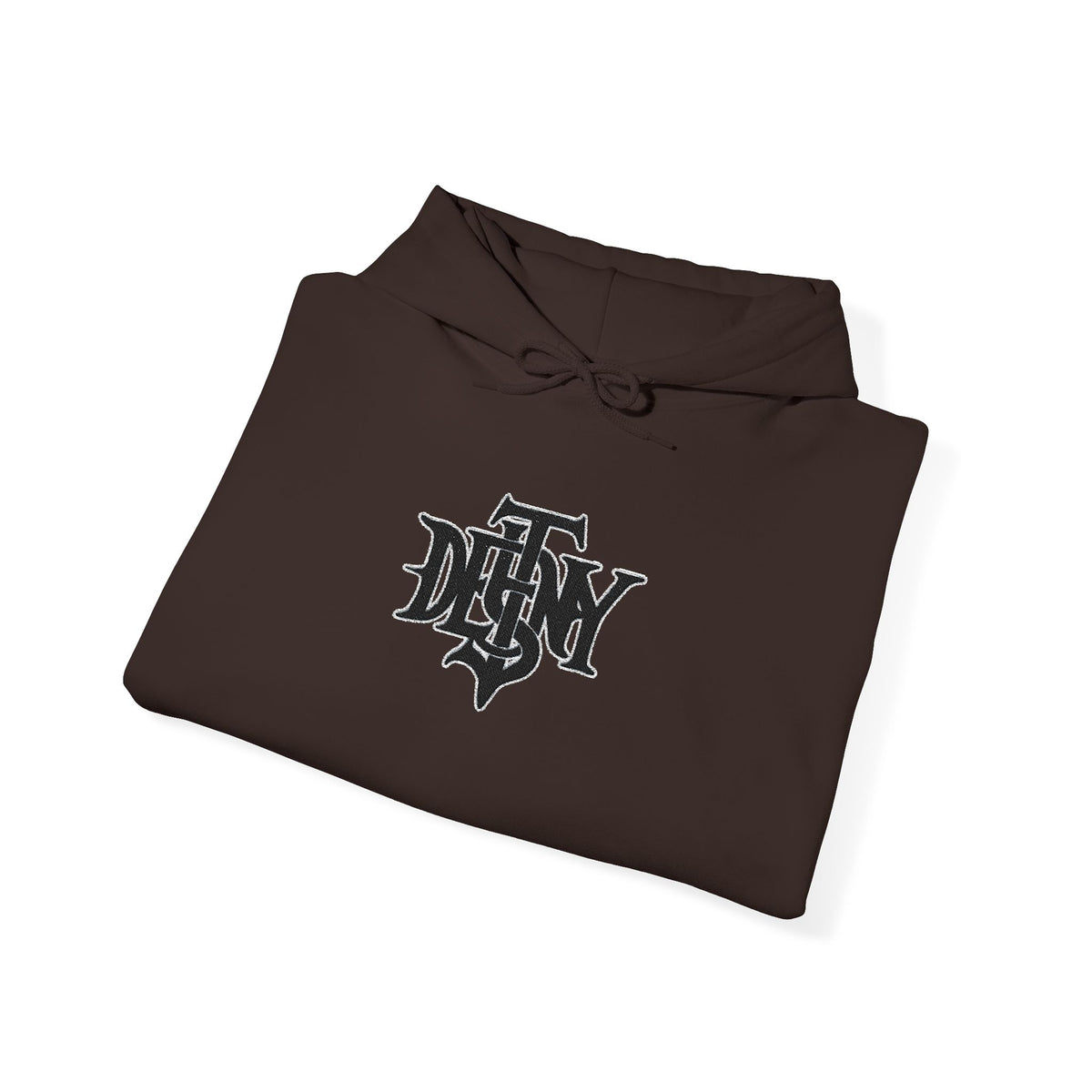 Destiny Gothic Logo Hoodie | Dark Brown Pullover Sweatshirt