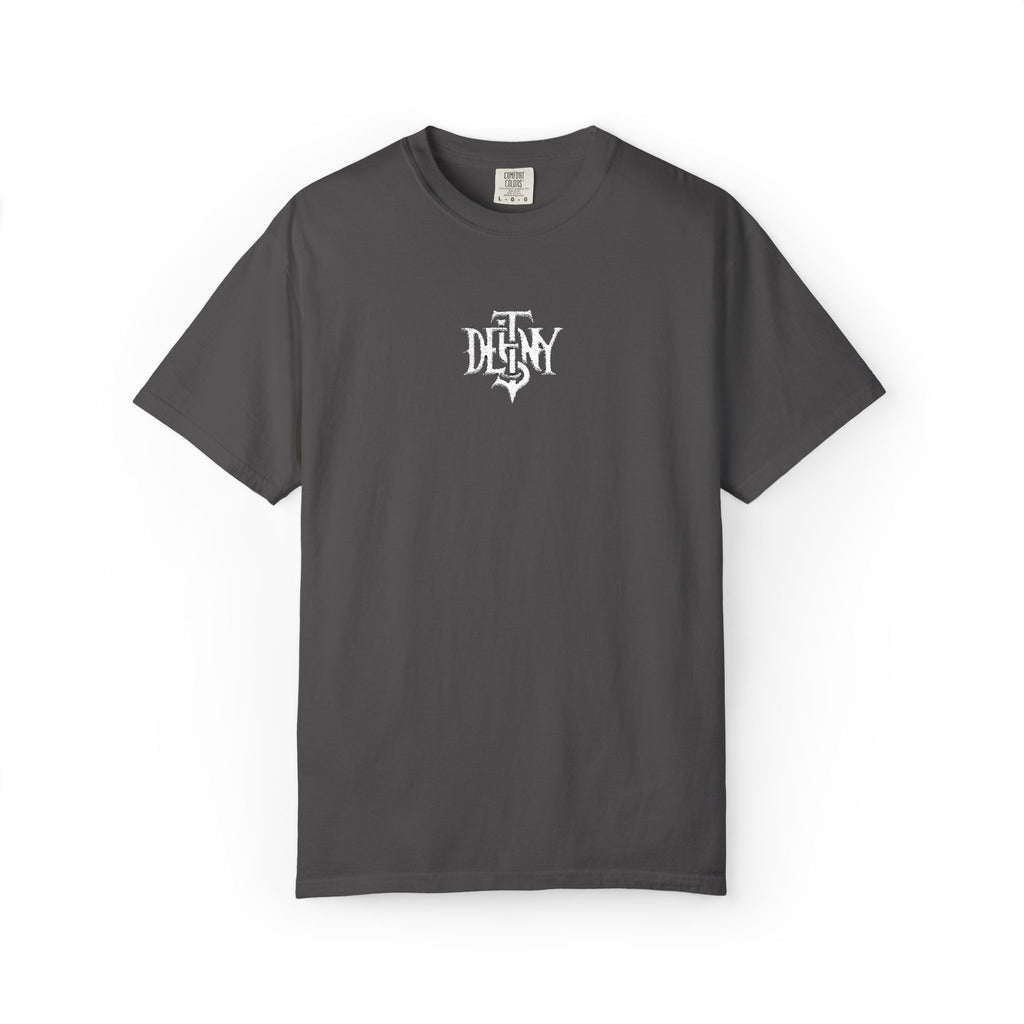 Destiny Gothic Logo T-shirt | Garment Dyed Charcoal