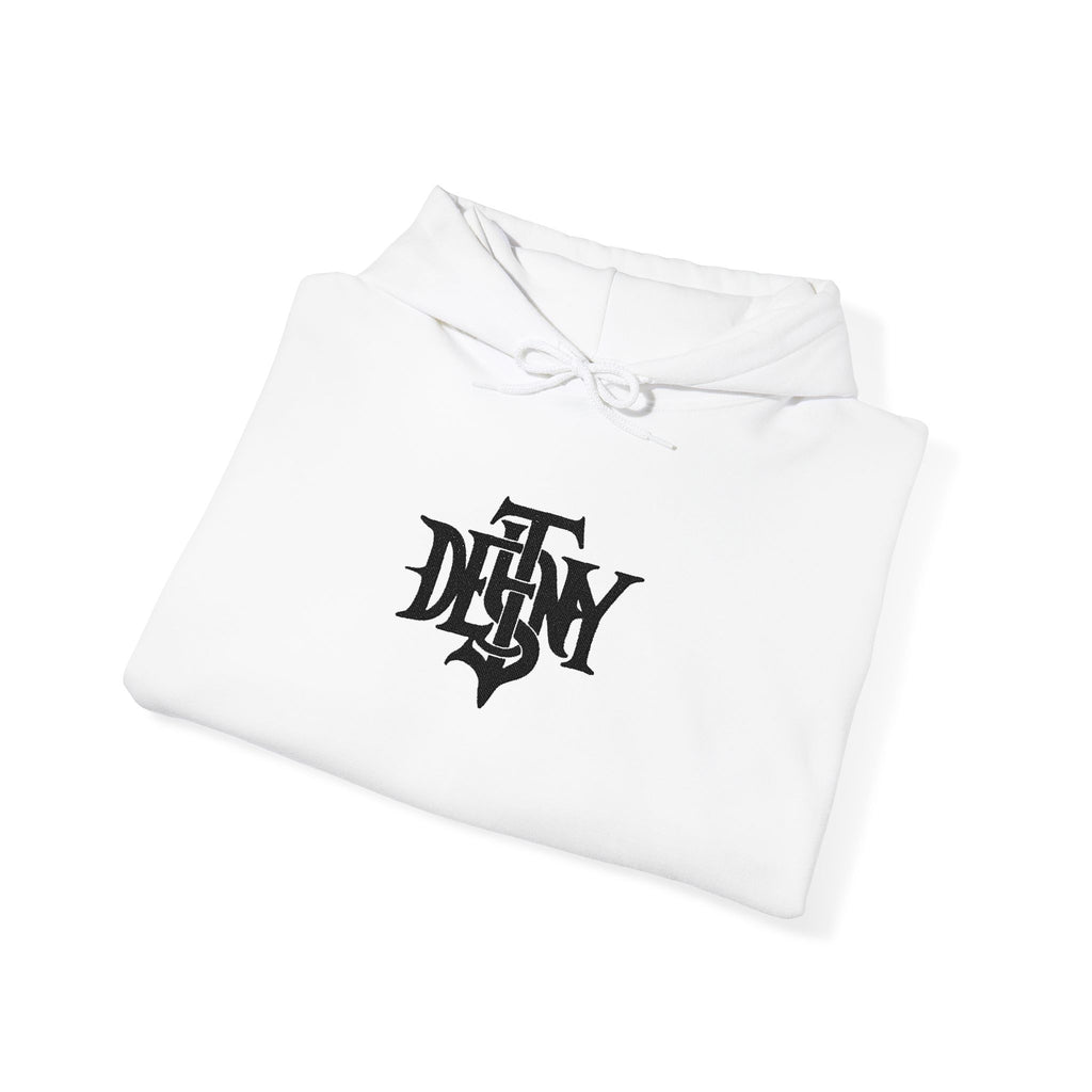 Destiny Gothic Logo Hoodie | Minimal Black Script Chest Print