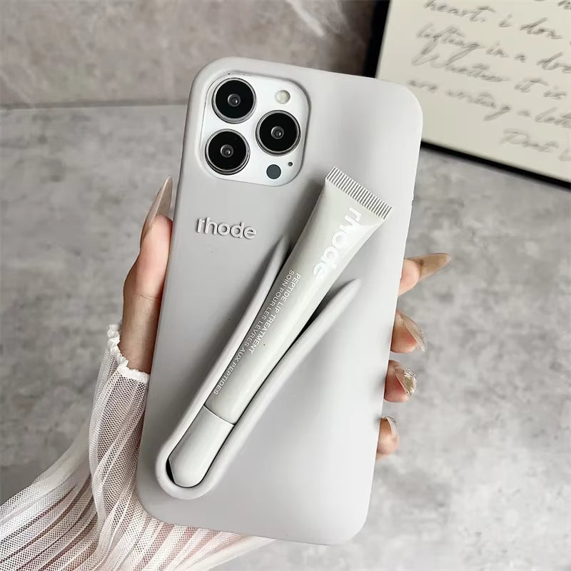 Hot Brand Lemontini Phone Case for Iphone 11 12 13 14 15 16 Pro Max plus 17 Air Makeup Lip Gloss Silicone Cover with Lip Glaze