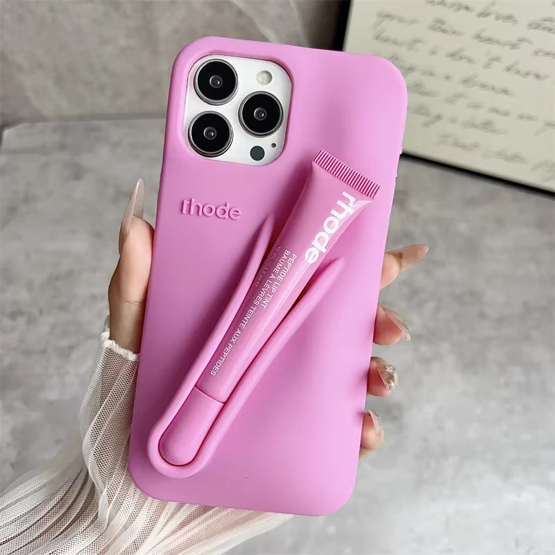 Hot Brand Lemontini Phone Case for Iphone 11 12 13 14 15 16 Pro Max plus 17 Air Makeup Lip Gloss Silicone Cover with Lip Glaze