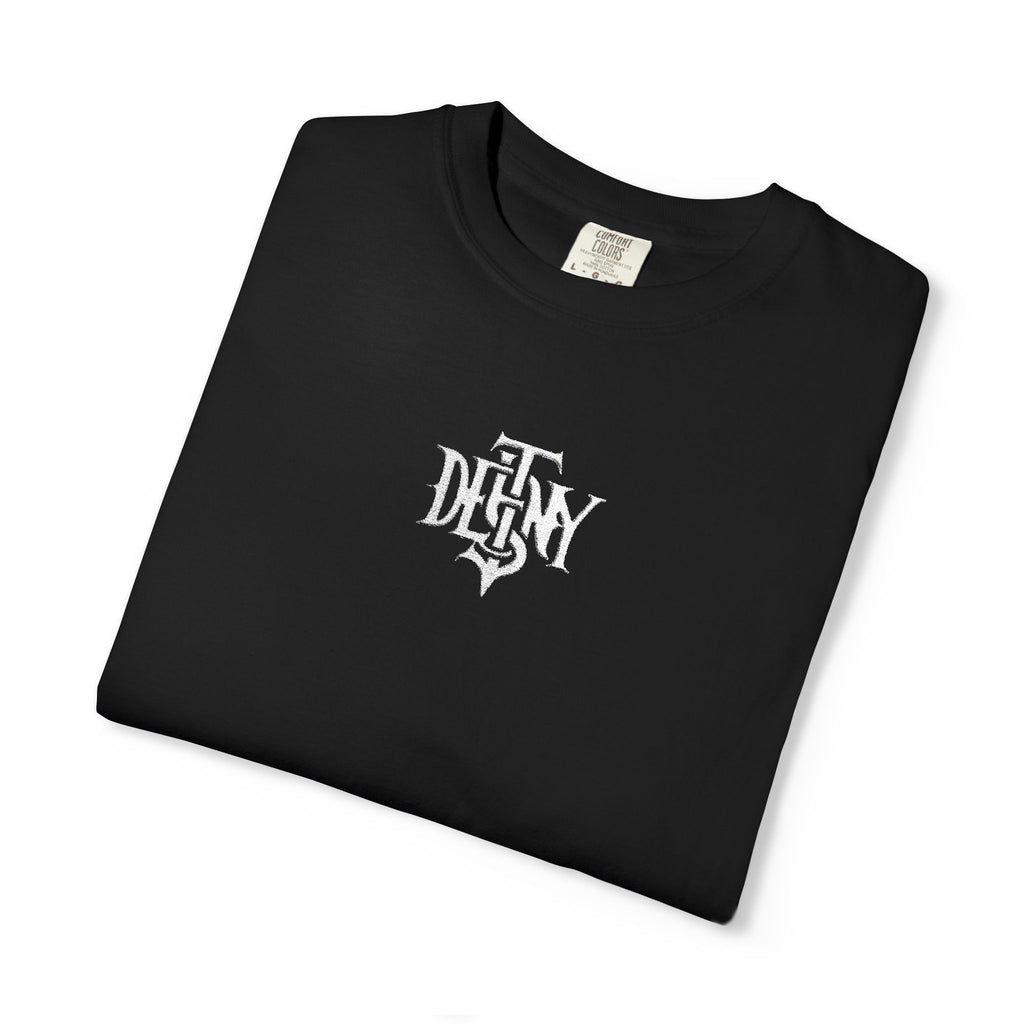 Destiny Gothic Logo T-shirt | Garment Dyed Charcoal