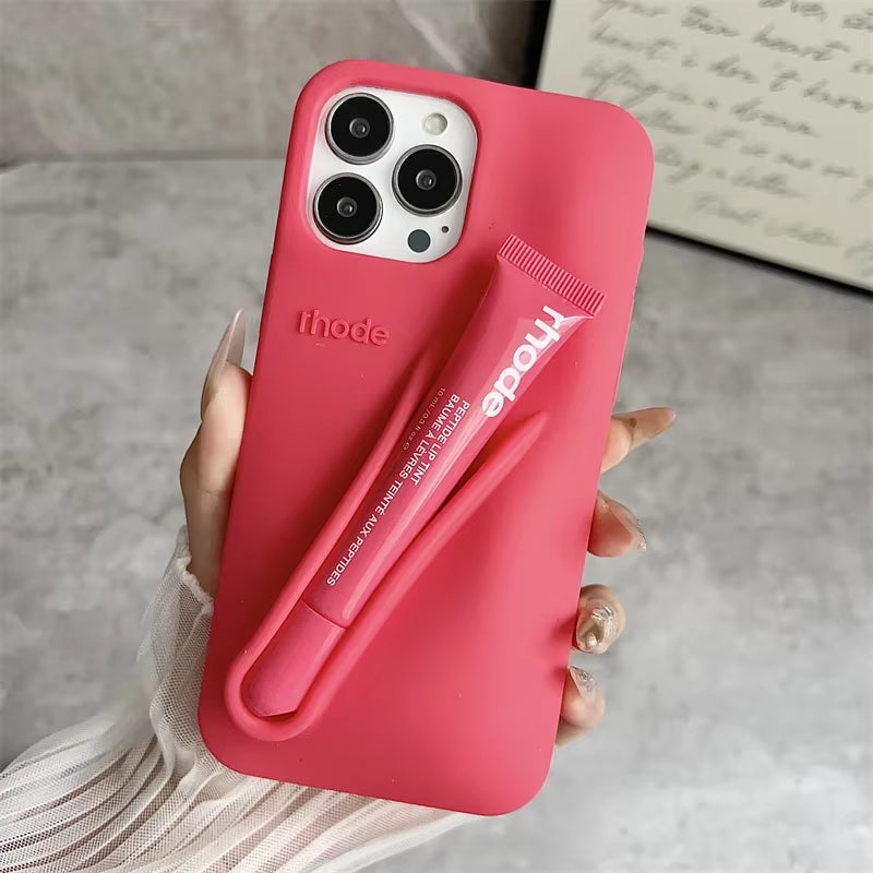 Hot Brand Lemontini Phone Case for Iphone 11 12 13 14 15 16 Pro Max plus 17 Air Makeup Lip Gloss Silicone Cover with Lip Glaze